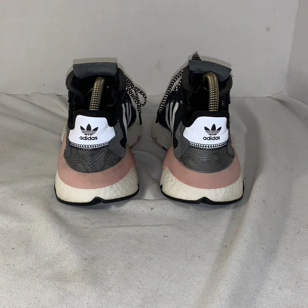 Adidas Women’s Nite Jogger ‘Reptile Pack’ Black Sneakers with Pink Accents